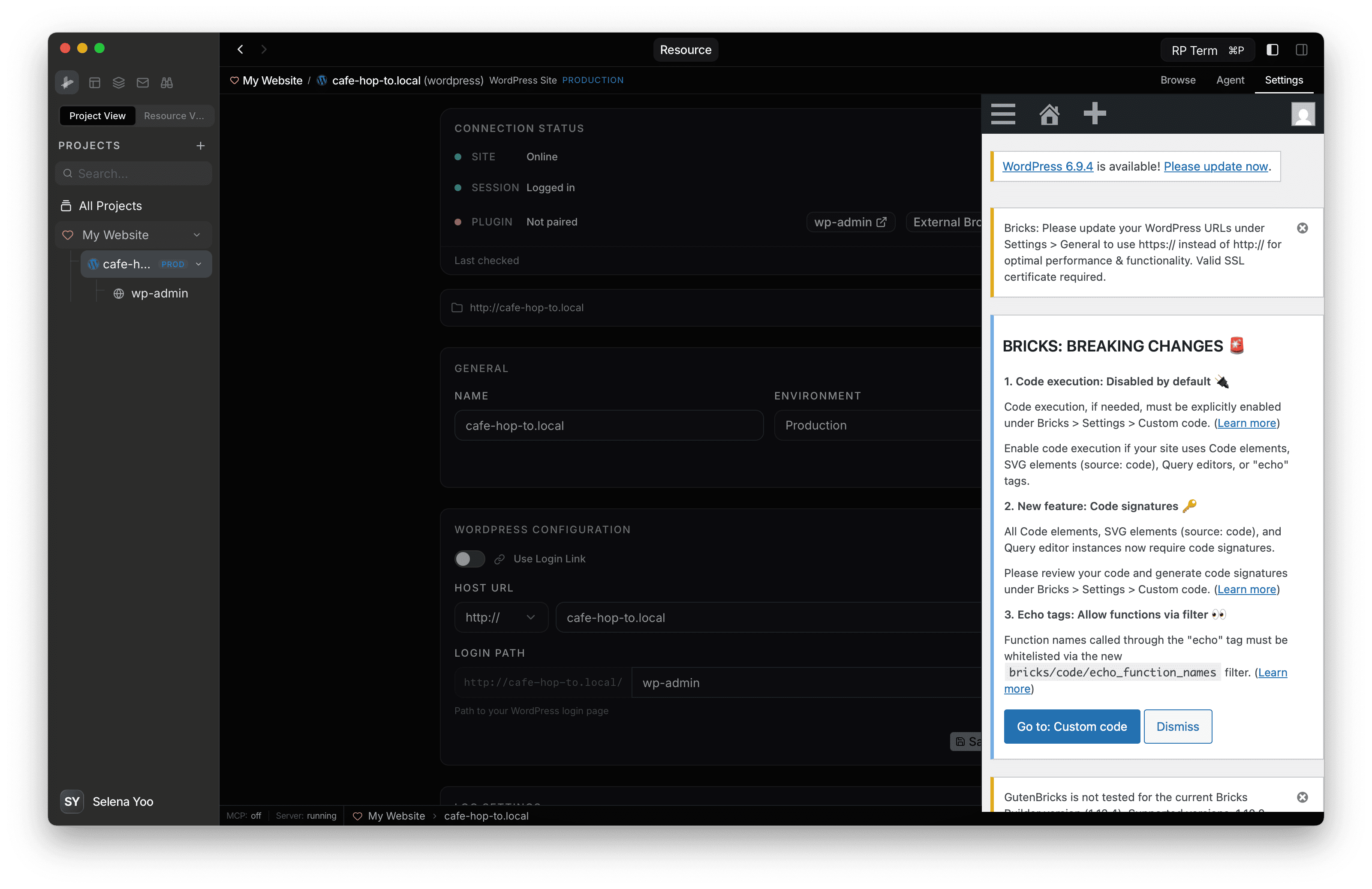 RightPlace plugin settings in WordPress